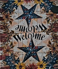 Magnetic Patriotic Welcome Blue Star Mailbox Cover – July 4 /anytime( 21″ x 18″)