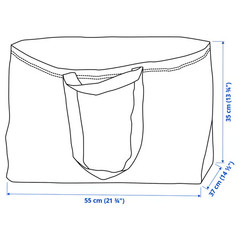 IKEA Frakta Large Size Shopping Bag Blue Sturdy Laundry Grocery Durable-19Gal