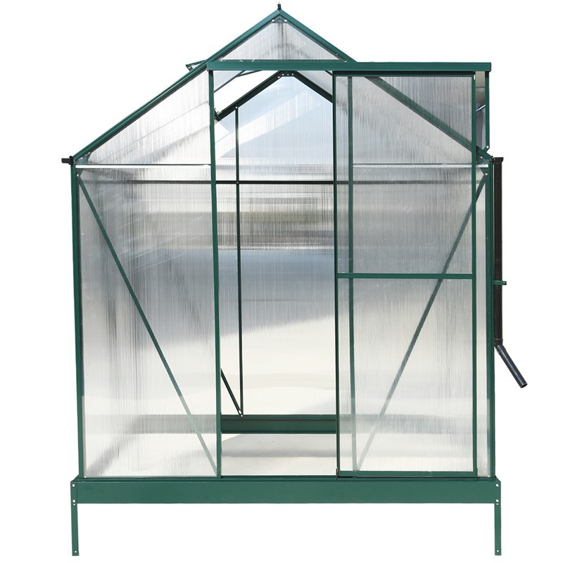6.3’×4.2’×7′ Heavy Duty Walk-in Polycarbonate Greenhouse Kits for Outdoor Garden