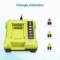 8.0Ah Battery 40 Volt for Ryobi 40V Lithium OP40602 Battery with LED / Charger