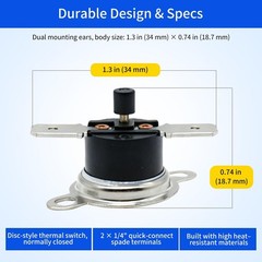Resettable 290°F Water Heater Thermal Switch for Bradford White Gas Electric …