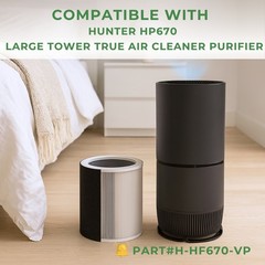 Nispira HEPA Filter for Hunter HP670 Large Tower Compare to H-HF670-VP, 1 Set