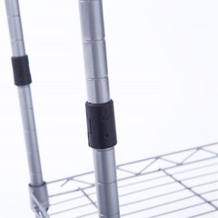 Rectangle Carbon Steel Metal Assembly 4-Shelf Kitchen Storage Rack Silver Grey