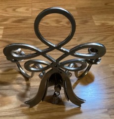 Hand Forged Iron Silver Metal Steel Two Arm Candleholder Wall Sconce