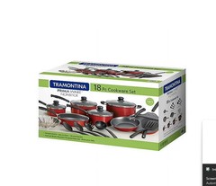 Tramontina Primaware 18 Piece Non-stick Cookware Set, Red