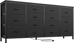 63 Inch Large Fabric Chest of 14 Drawers Long Dresser 70 75″TV Stand for Bedroom