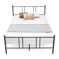 Full Size Platform Bed Frame Heavy Duty Bedroom With High Headboard & Footboard
