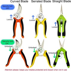 Garden Pruning Shears 5 Pack Gardening Shears Garden Scissors Stainless Steel Pr