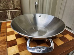 Vtg All-Clad Masterchef MC2 Stainless Aluminum 10″ Wok Skillet 2 Handle Fry Pan