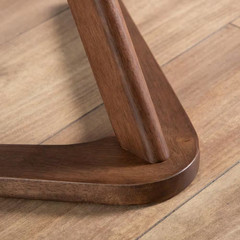 River Run 19.75 In. Walnut round Wood End Table with V-Shape Base