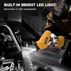 24V Cordless Reciprocating Saw Brushless with 2 Battery & Charger & 8 Saw Blade