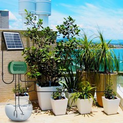 50FT Solar Automatic Drip Irrigation System Kit Plant Watering Timer Garden