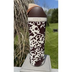 Owala “Cowgirl Core” 24 Oz FreeSip Bottle Special Edition Animal Print Cow Brown
