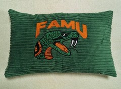 FLORIDA A&M UNIVERSITY Embroidered Corduroy Throw Pillow 20″ x 12″- FAMU – HBCU