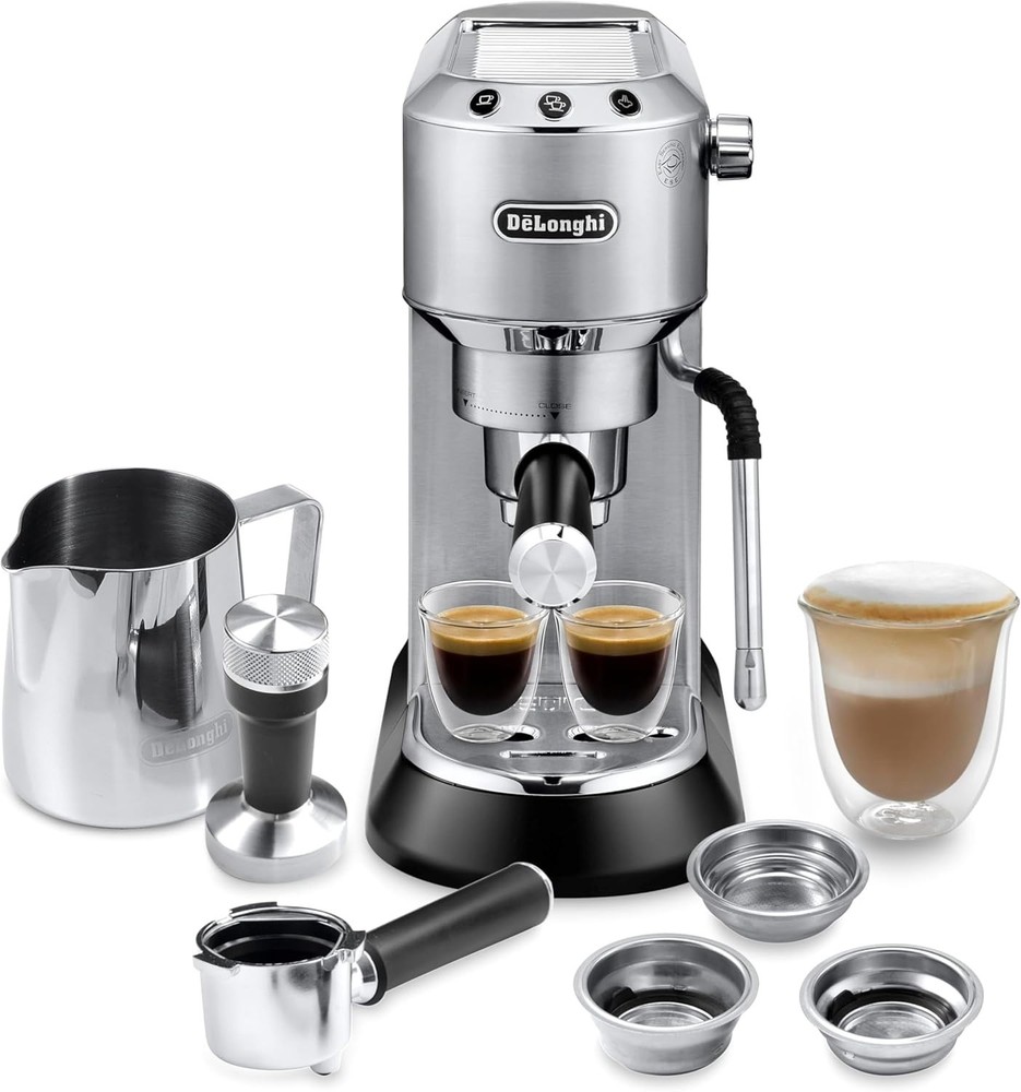 De’Longhi Dedica Arte EC885M Compact Espresso Machine with Manual Milk Frother