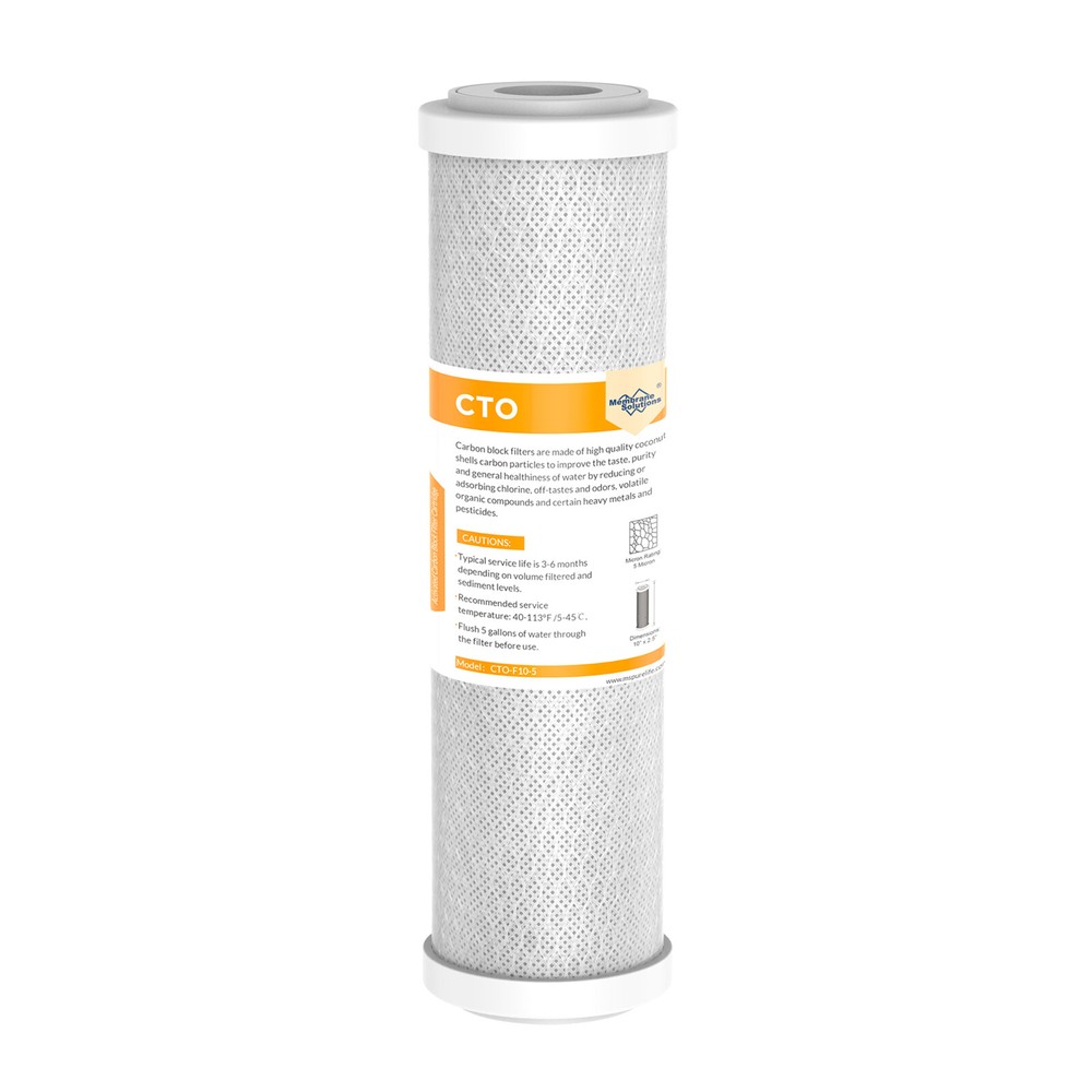 1-4 Pack 5 Micron 10″x2.5″ CTO Carbon Block Water Filter Cartridges Whole House