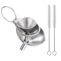 5 Pcs Stainless Steel Kitchen Funnels Set Food Metal Funnels for Filling Small..