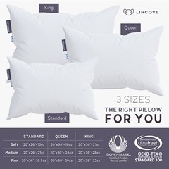 Lincove Cloud Natural Canadian White Down Luxury Sleeping Pillow