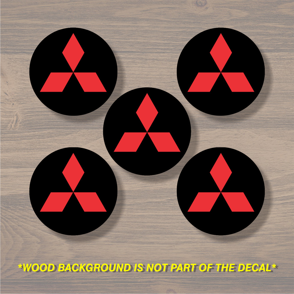 Vinyl Decal Sticker Overlays Fits Mitsubishi Center Cap x5