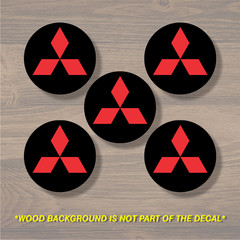 Vinyl Decal Sticker Overlays Fits Mitsubishi Center Cap x5