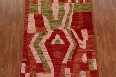 Abstract Moroccan Area Rug 5×8 Hand-knotted Wool Oriental Carpet for Any Room