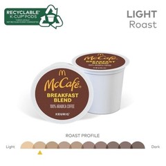 McCafé Breakfast Blend Coffee Keurig K-Cup Pods, Light Roast, 96 Count