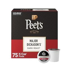 Peet’s Coffee, Dark Roast Keurig K-Cup Pods- Major Dickason’s Blend 75 Count