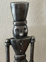 NEW Set of 2 Metal Iron Silver Soldier Stocking Holders 15″