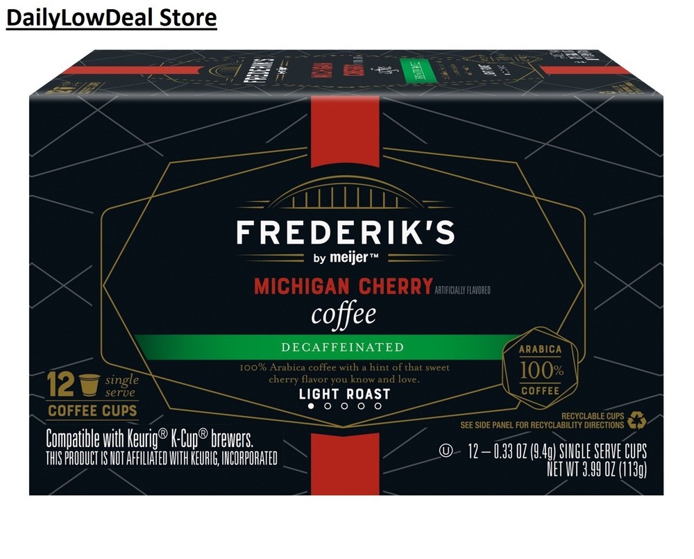 Frederik’s By Meijer Michigan Cherry Decaffeinated Coffee K Cups 12 ct