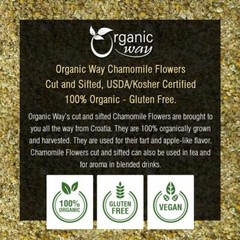 Organic Way Chamomile Flowers Cut & Sifted – Organic, Kosher & USDA Certified