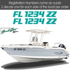 Boat Registration Numbers & Letters 2 Pack Custom 3″ Boat & Jetski Stickers 1CL