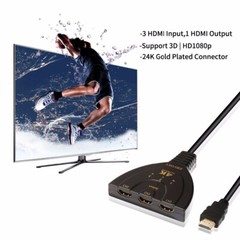 3 Port 4K HDMI 2.0 Cable Auto Splitter Switcher 3×1 Adapter HUB 3D 3 To 4K 2K 3D