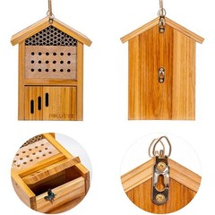 Mason Bee House -Wax Coated Mason House for The Garden, Natural Handmade Wood…