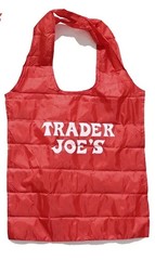 Trader Joe’s Red Trim Micro Tote With Grocery Bag 2 In 1 Mini Ltd Edition NWT