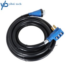 50Amp 25/30/50ft RV Extension Cord + Power Inlet Box Combo Kit Twist Lock & LED
