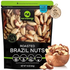 Roasted Brazil Nuts – Unsalted, No Shell, Whole (16 Ounce, 1LB)