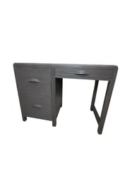 Vintage Waterfal Art Deco Writing Desk Solid Wood 3 Drawer Bronze Finish