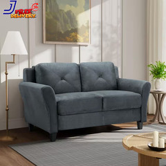 Harvard 58 In Dark Gray Microfiber 2 Seat Loveseat with Round Arms FREE SHIPPING
