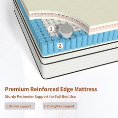 12″ Mattress Full Queen King Size Gel Memory Foam Hybrid Spring Bed in a Box