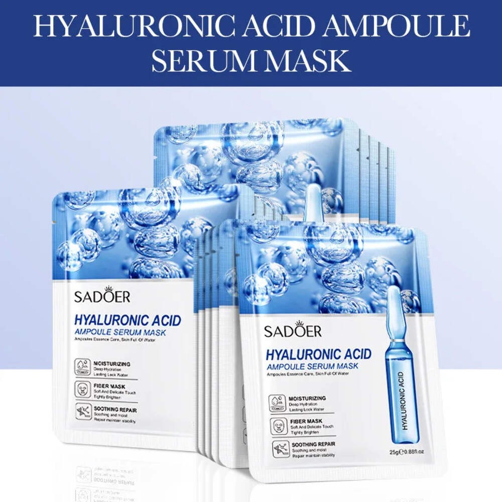 15pcs SADOER 24K Gold Vitamin C Hyaluronic Acid Facial Masks for Face Moisturizi