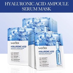 15pcs SADOER 24K Gold Vitamin C Hyaluronic Acid Facial Masks for Face Moisturizi