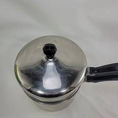 Vintage Farberware 2.5 Quart Stainless Steel Double Boiler Saucepan & Lid USA