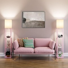 Tall Shelf Lamp W/ 3 Color Temperature LED Bulb Open Top Design 3 Tier Storage