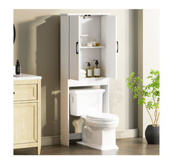 Ardent Over Toilet Storage Cabinet White Bathroom Space Saver Shelf