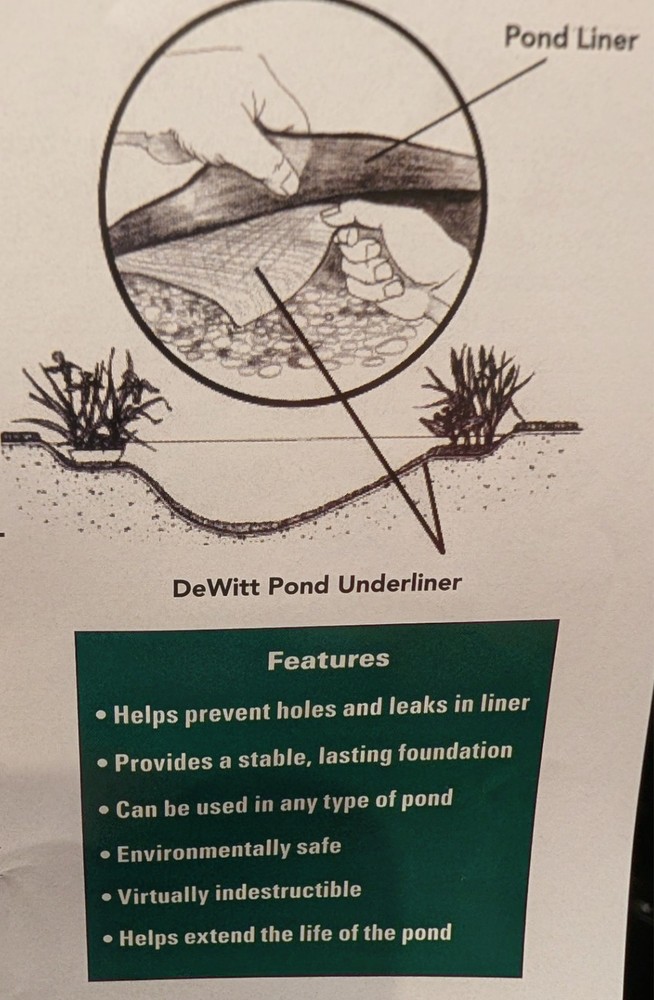 DeWitt Black Heavy Duty Geotextile Fabric Pond Underlayment – 12′ x 12′