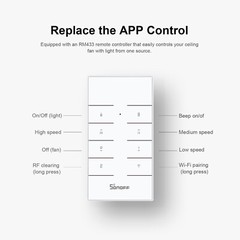 SONOFF Wi-Fi Smart Ceiling Fan Light Switch Controller 433MHz RF Remote Control
