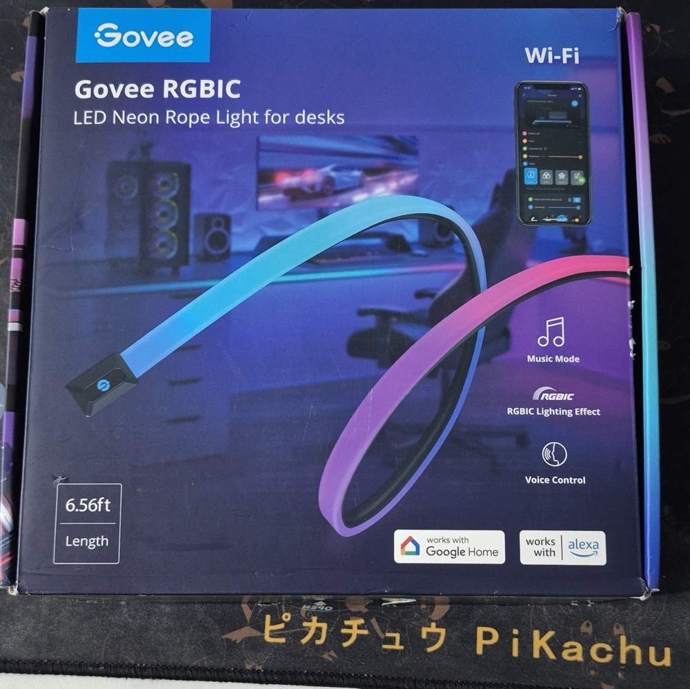 Govee RGBIC LED Neon Rope Light Strip 6.56ft Wi-Fi App/Voice Alexa H61C2AD1