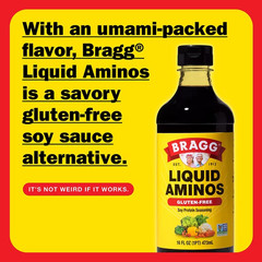 (12 pack) Bragg Gluten-Free Liquid Aminos Soy Protein Seasoning, 16 fl oz