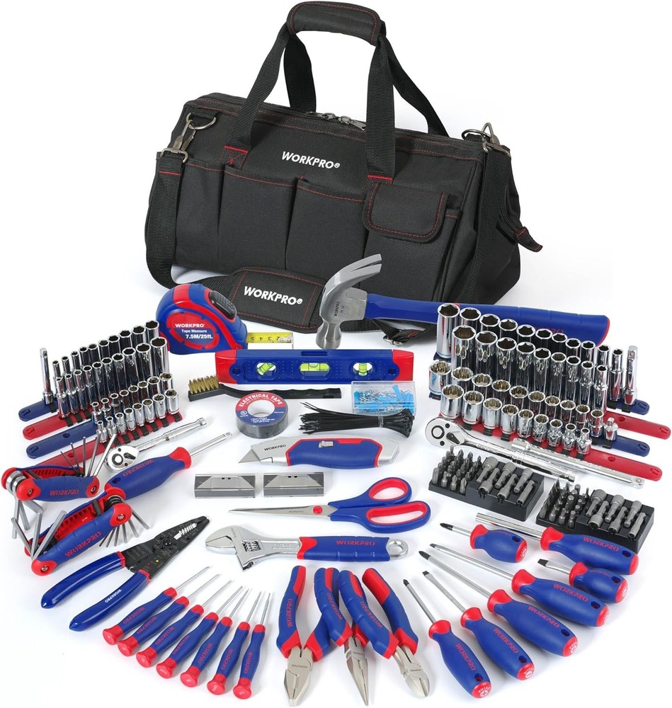 WORKPRO 322-Piece Home Repair Tool Kit With Carrying Bag – Basic Household Tools