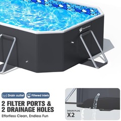 Durable Non Inflatable 90x50x20 Foldable Pool With Canopy For Adults And Kids